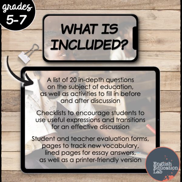 Class Discussions on Education- Conversation Starters Package