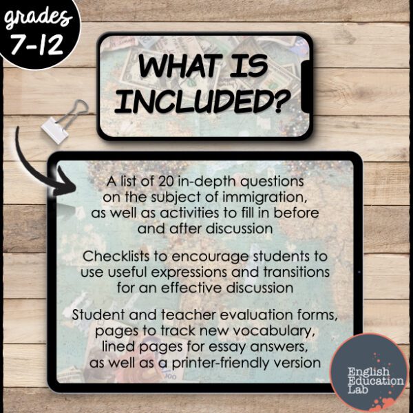 Class Discussions on Immigration- Conversation Starters Package