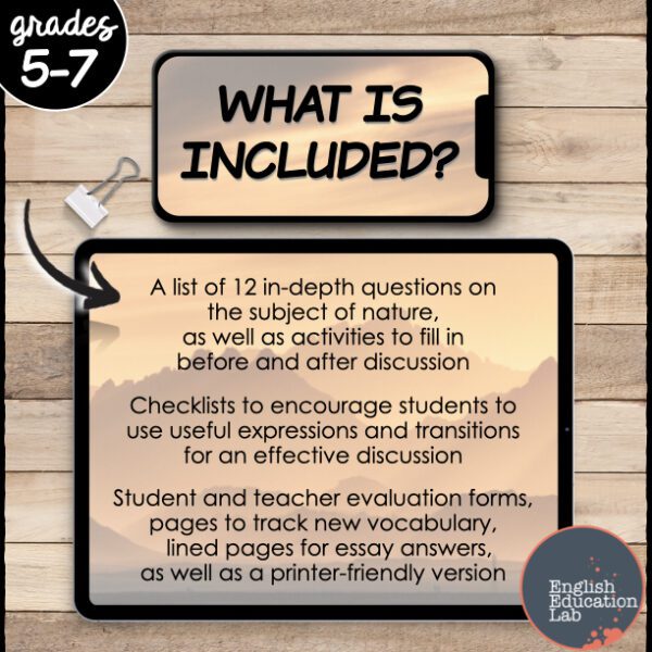 Class Discussions on Nature- Conversation Starters Package