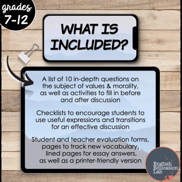 Class Discussions on Values & Morality- Conversation Starters Package