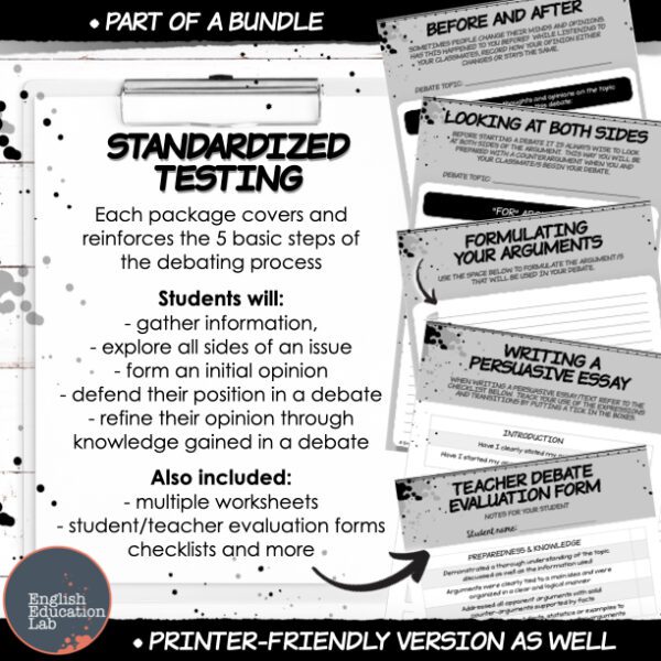 Middle/High School Debates Package: Standardized Testing - Image 3