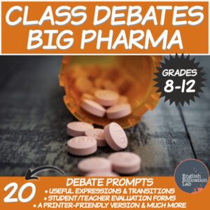 students debating big pharma