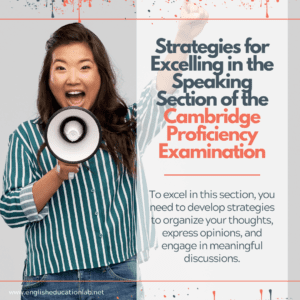 An ESL student feeling extremely happy about the fact that she has now found new strategies for excelling in the speaking section of the CPE.