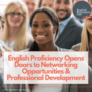 Young professionals realizing that English proficiency opens doors to networking opportunities and professional development.