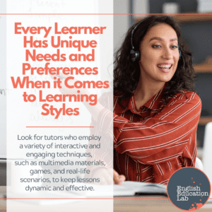 An ESL student understanding that they have unique needs and preferences when it comes to learning styles.