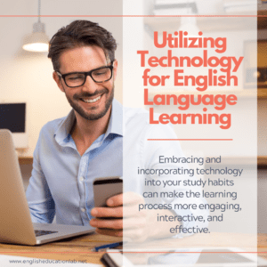 An ESL student utilizing technology for English language learning.