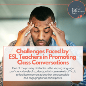 A stressed teacher thinking about the challenges that ESL teachers face in promoting class conversations.