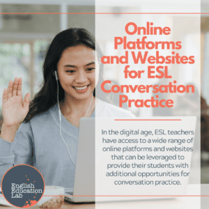 An ESL student using online platforms and websites to improve their English language skills.