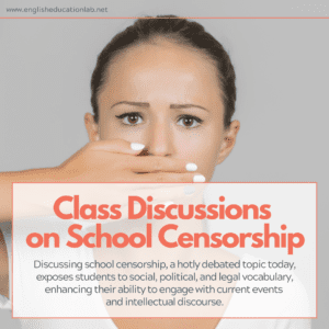 An ESL student taking part in a conversation class on the topic of school censorship.