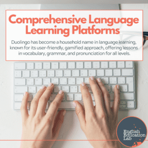 An ESL student using Duolingo to improve their English skills.