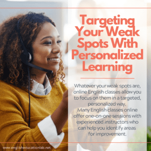 An ESL student targeting their weak spots with personalized learning.