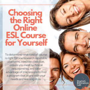 ESL students choosing the right online ESL course for themselves.