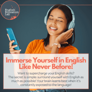 An ESL student immersing herself in the English language.