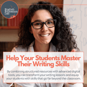 A teacher helping her high school students master their writing skills.