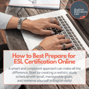 Students considering how to best prepare for ESL certification online.