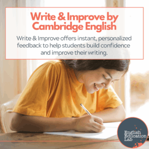 A student using Write and Improve to build their writing skills.