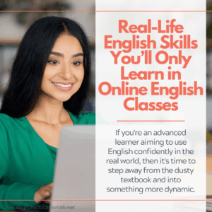 An ESL student learning online.