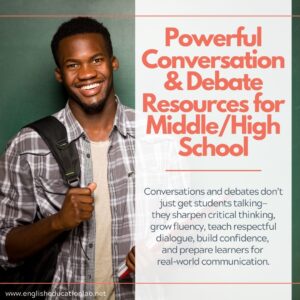 Teenage student participating in powerful conversation and debate activities.