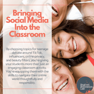 Students discussing and debating social media.