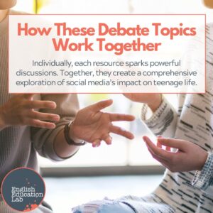 Teenage students in the midst of a debate.