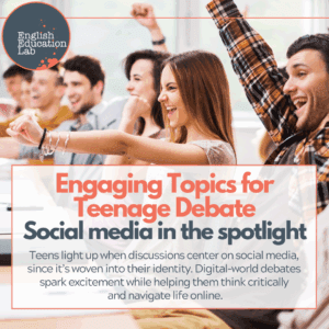 Middle and high school students engaging in a debate on social media.