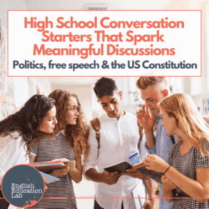 High school students discussing politics, free speech, and the US Constitution.