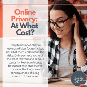 A teenager thinking about online privacy.