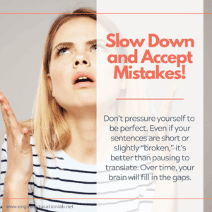 An ESL student getting frustrated with making mistakes!