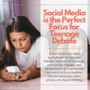 A teenager using social media on her mobile phone.