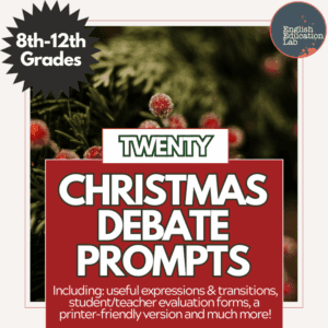 High school students participating in a Christmas debates.