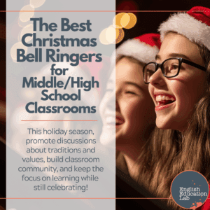 Middle and high school students participating in Christmas bell ringers.