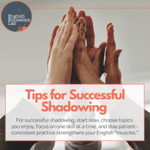 Students using tips to successfully use the shadow technique.